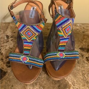 Not Rated Multicolor Beaded Sandals